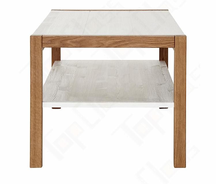Minimalist 2-Tier Wood Living Room Coffee Table