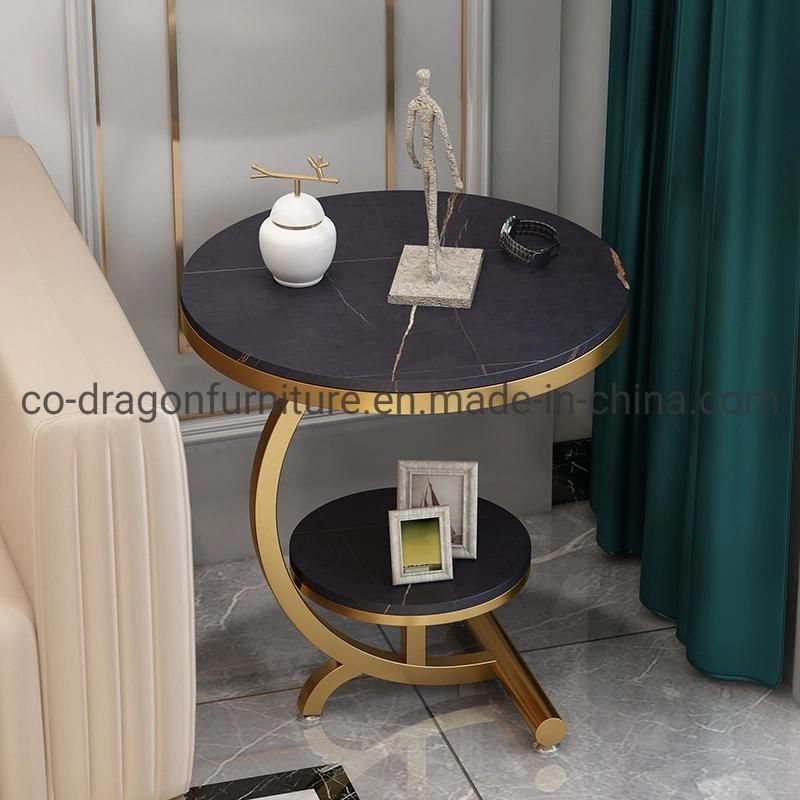2021 Fashion New Design Steel Side Table with Marble Top
