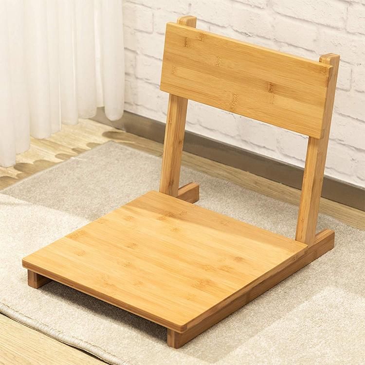 Bamboo Portable Floor Chair, Japanese Style Legless Tatami Chair with Back Support, Home Bay Window Lazy Backrest Chair, Meditation Floor Seating for Living Roo