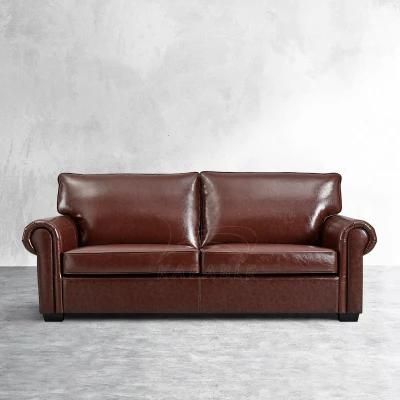 Rolled Arm Lancaster Leather Sofa Set Loose Back Fabric Couch Soft Seating Modern Upholstered Home Furniture for Living Room