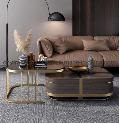 Gold Stainless Steel Height Coffee Table for Living Room Furniture