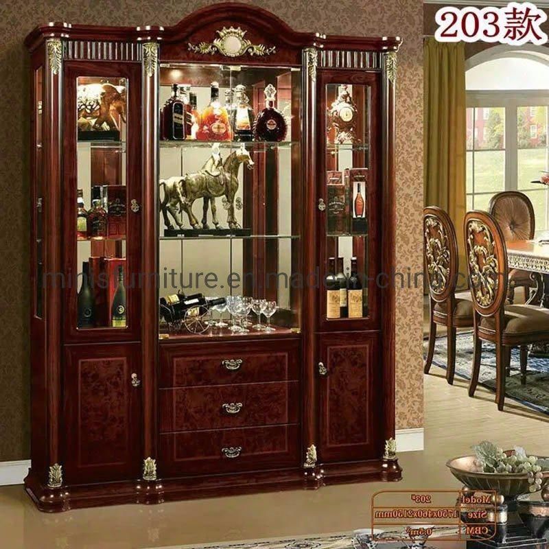 (MN-CCB801) Living Room Side Showcase Wood Glass Wine Cabinet