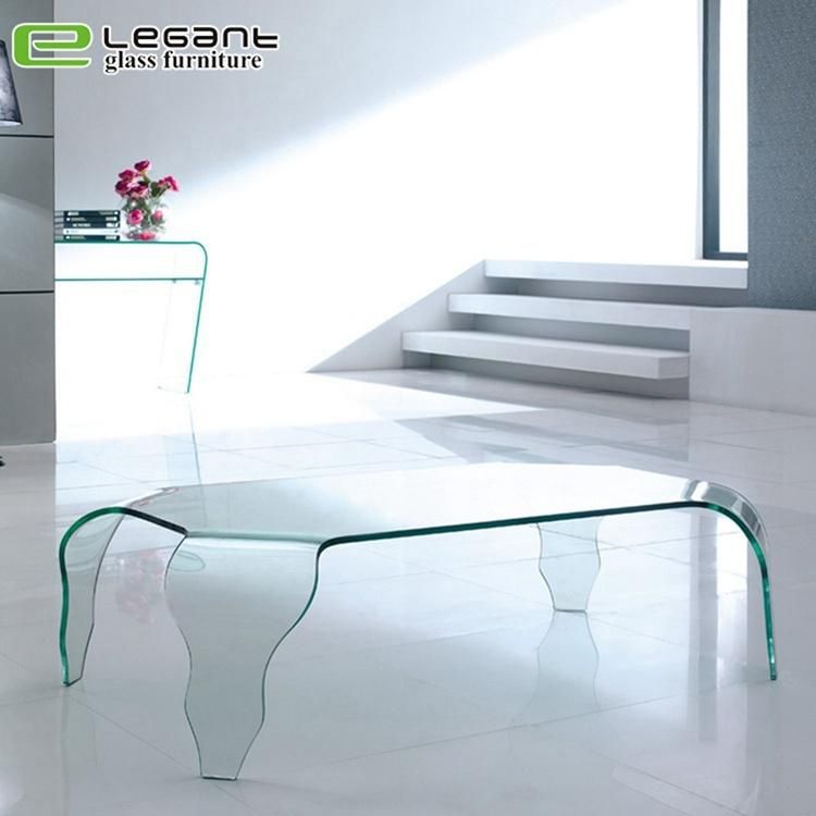 Glass Coffee Table with Black Painting Glass Shelf