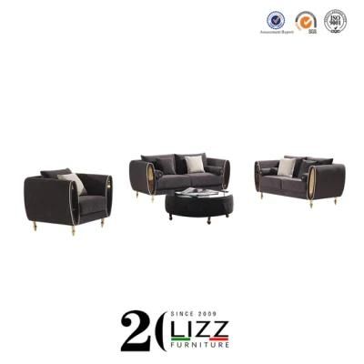 Italian Modern Design Leisure Velvet /Linen Fabric Living Room Couch Chair 1+2+3 Furniture Set