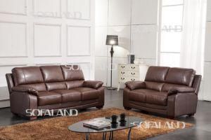 Dark Brown Color PU and PVC Leather Sofa