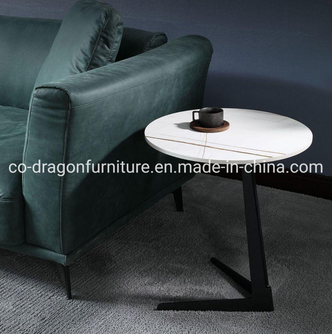 Fashion Minimalism Home Furniture Steel End Table with Marble Top