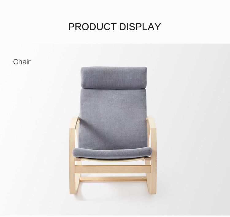 Linsy White Cushion Sofa Wooden Rocking Chair with Pedal Ls185q1-a