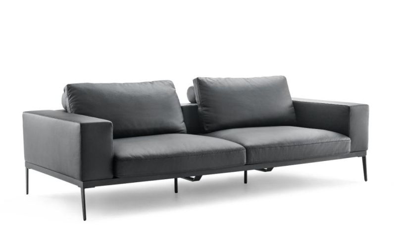 Lm190 3 Seater Sofa with Armrest, Latest Design Genuine Leather Sofa in Home and Commercial Custom