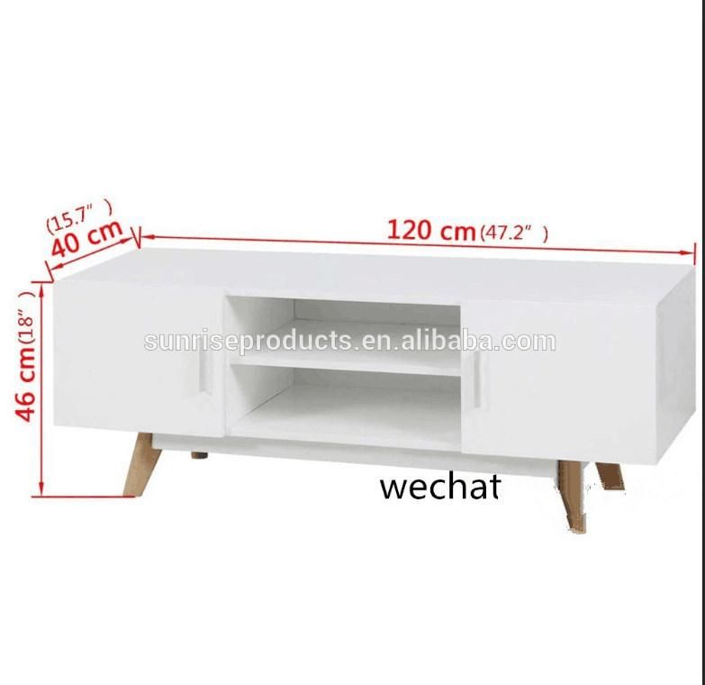 LED RGB Light White High Glossy Melamine MDF TV Stands