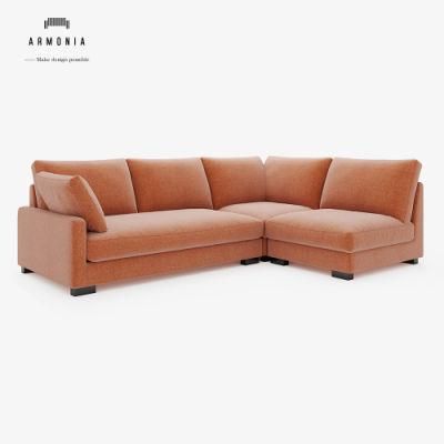 High Back Fabric Home Furniture Modern Leisure Living Room Sofa