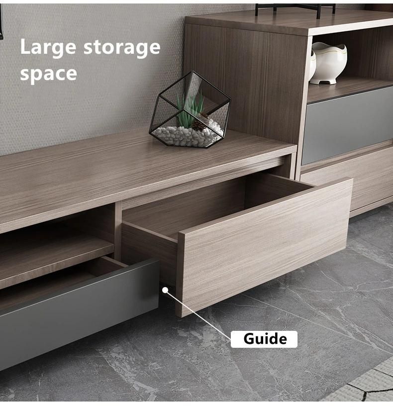 Modern Simple Light Grey Color Design Living Room Home Furniture Storage Drawers TV Stand