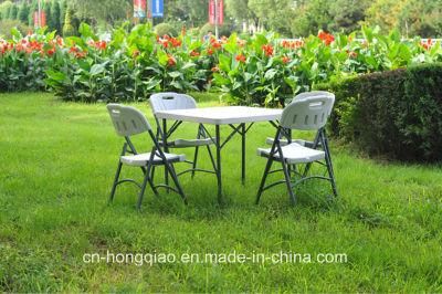 Best Price Portable White Outdoor Plastic Foldable Square Dining Table with Steel Legs