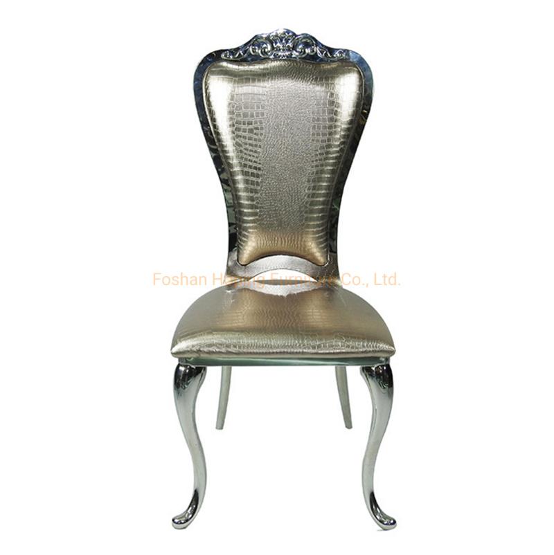 Wholesale Classy Modern Dining Chair Antique Event Stainless Steel Wedding Chair