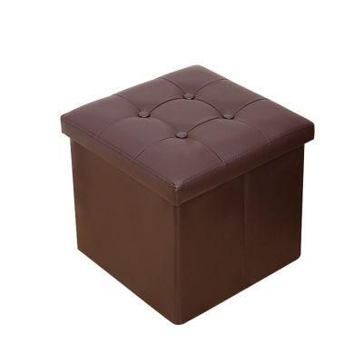 Big Size Cbm Folding Storage Cubes Ottoman Stool Bedroom Clothings Portable Folding Organizing Stool Square Box Stool Cheap