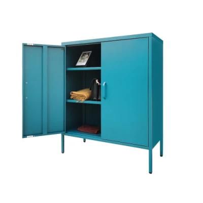 Nordic Style Home Furniture Modern Metal Colorful 2 Door Storage Cupboard