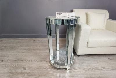 New Design Crushed Diamond Antique Glass Mirrored Lamp Table