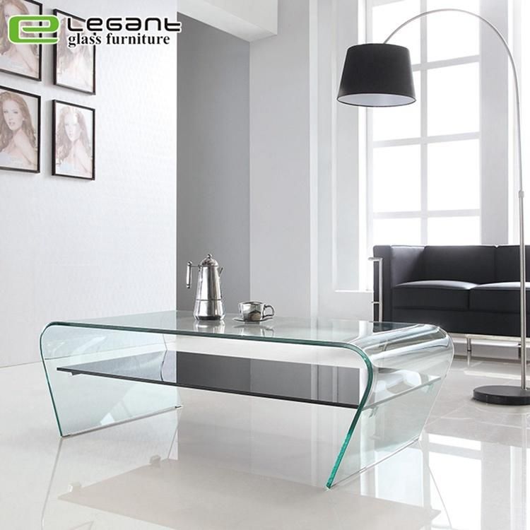 Square Transparent Glass Coffee Table Modern Design Glass Center Table