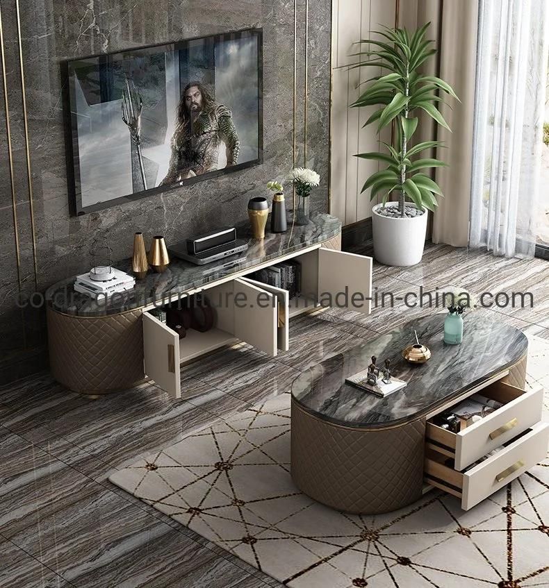 Luxury Coffee Table with Marble Top for Living Room Furniture