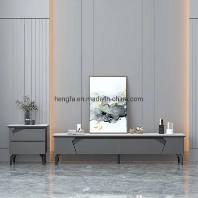 Modern Home Furniture Solid Wood Cabinet Marble TV Stand