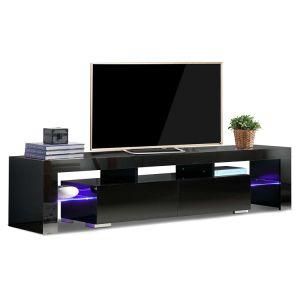Black High Gloss Customized Size LED TV Cabinet