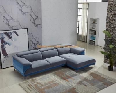 Modern L Shape Top Grain Fabric European Style Living Room Bedroom Home Furniture Sectional Sofa