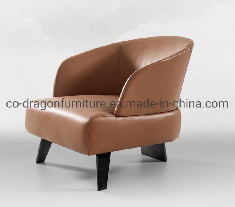 Living Room Furniture Leather Leisure Simple Sofa Chair with Arm