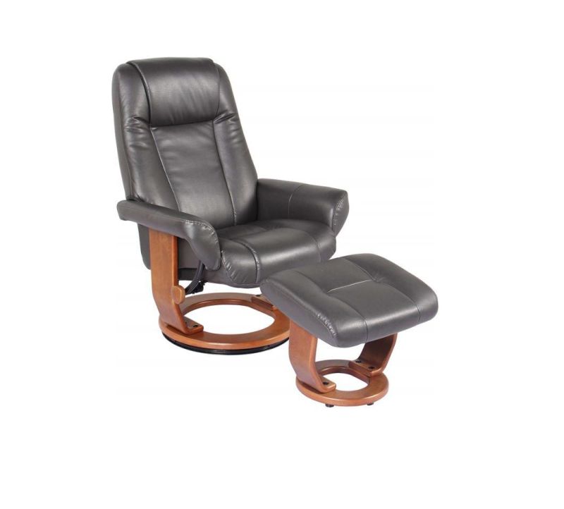 Jky Furniture 8 Points Vibration Massage Functions (2 In Ottoman 6 In Chair) Leather Leisure Chair with Ottoman