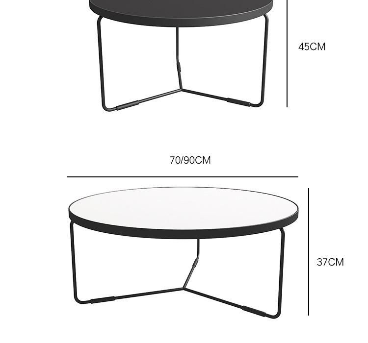 Modern Living Room Furniture Marble Top Metal Round Coffee Table