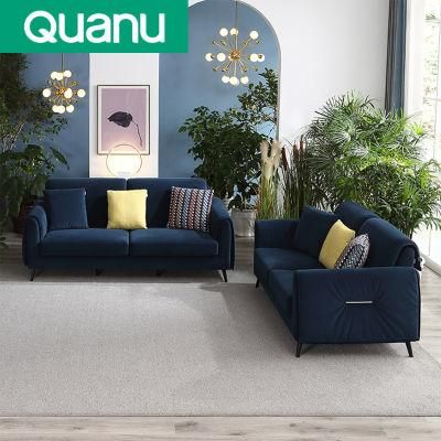 102571 Modern Manufacturer Purple Velvet Upholstery Fabric Sofa Set Furniture