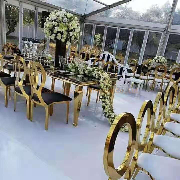 Modern Stackable Gold Metal Restaurant Wedding Banquet Chiavari White Dining Chair