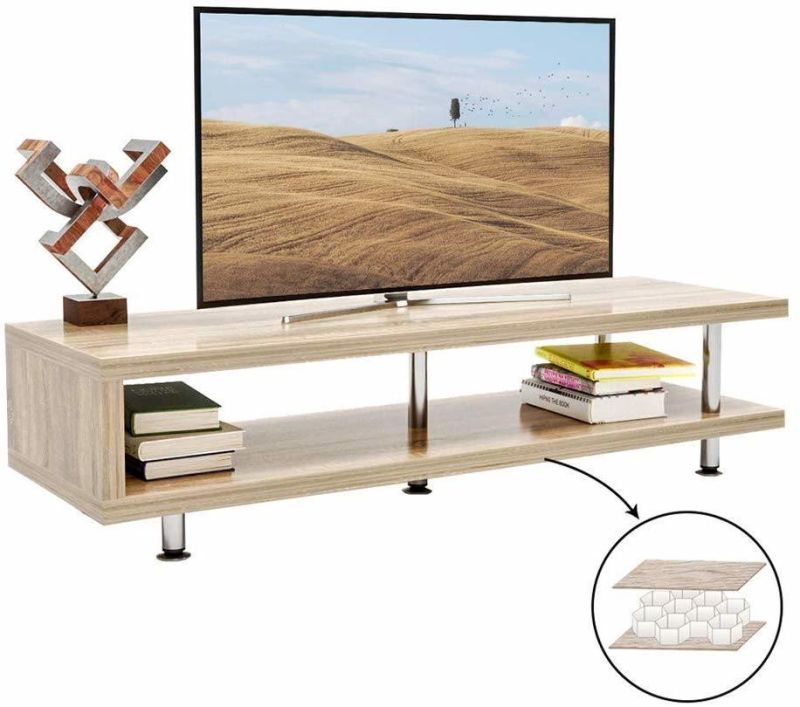Oak Wooden Furniture TV Stand with Steel Frame