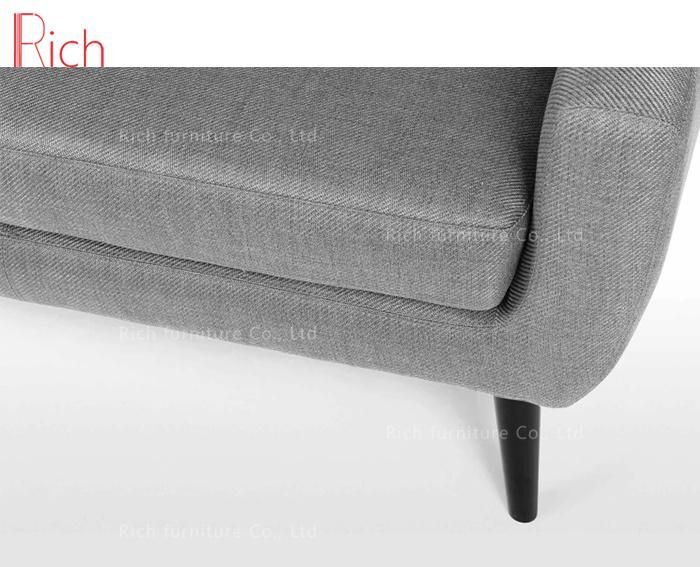 New Design Modern Furniture Grey Fabric Loveseat Sofa
