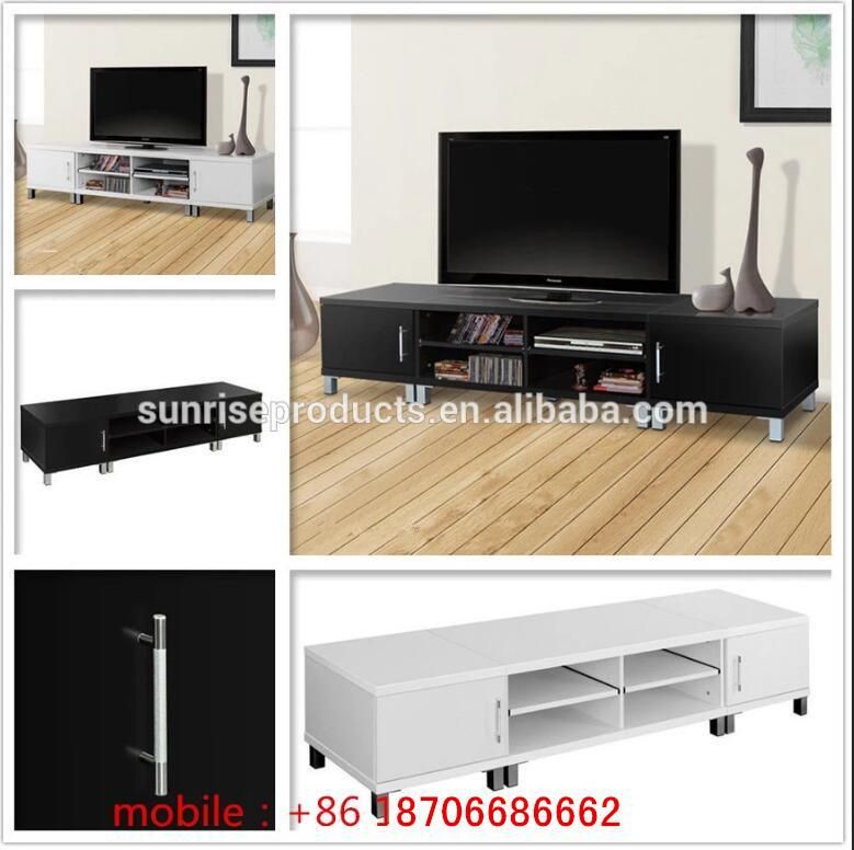 LED RGB Light White High Glossy Melamine MDF TV Stands