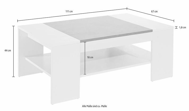 Rectangular Two-Color Wooden Coffee Table with a Base