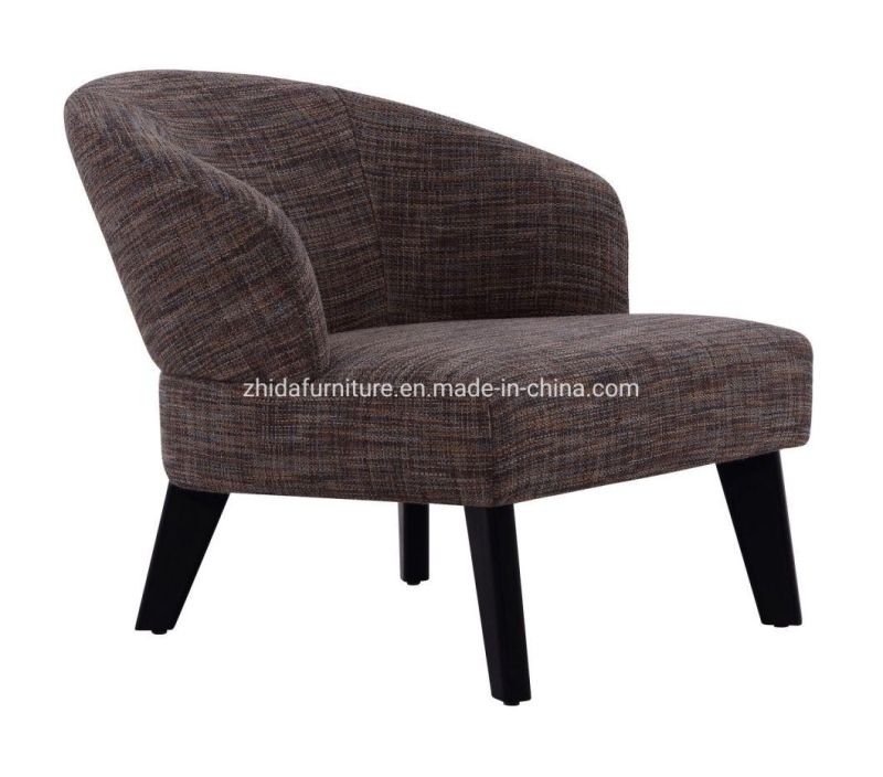 Coffee Shop Fabric Modern Furniture Arm Chair with Wooden Legs