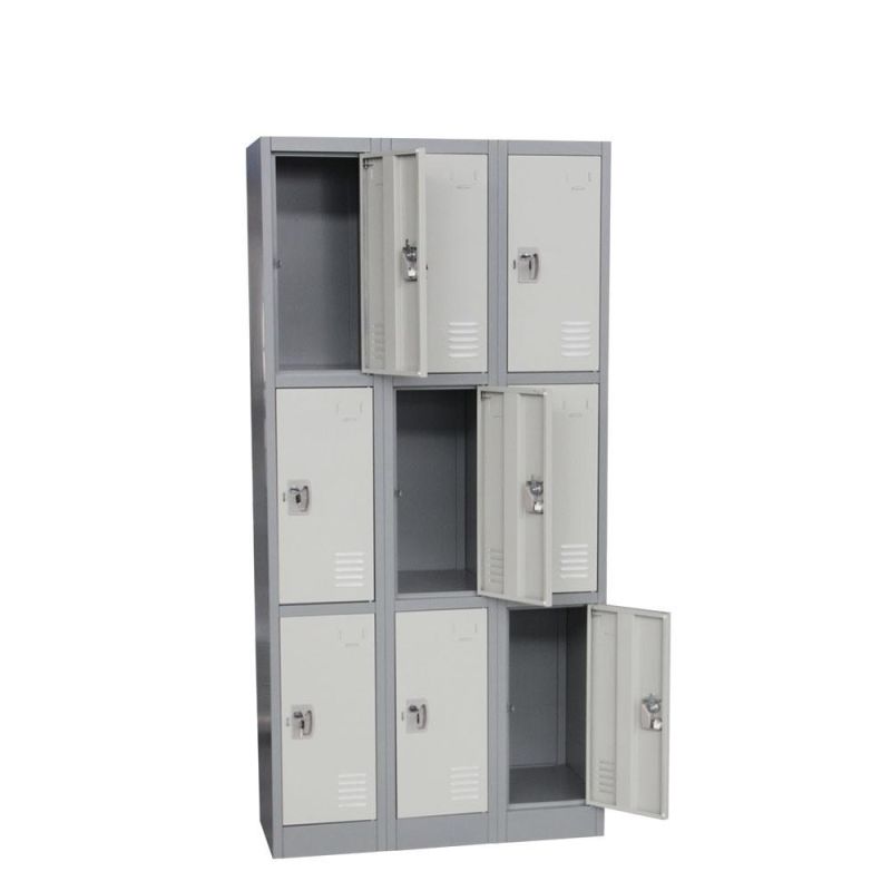 Gdlt Furniture Lockers 9 Door Metal Locker Cam Lock Steel Gym Staff Employee School