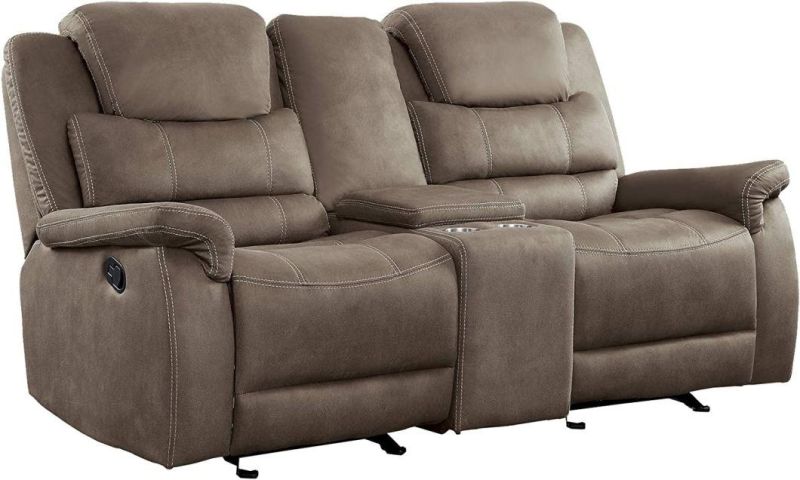 Jky Furniture Modern Design Technology Fabric Manual Recliner Sofa Set for (3+2+1) with Cup Holders and Console on Love Seater