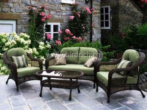 Rattan Furniture Coffee Set with Double Chair