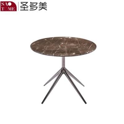 Modern Simple Hotel Family Living Room Smoked White Oak Round Table