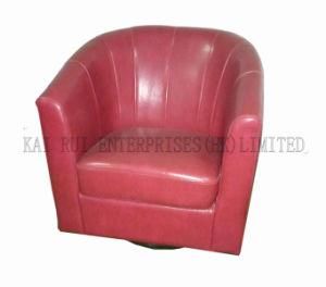 Modern Home Hotel Furniture Red Leisure PVC Sofa Rotary Chair