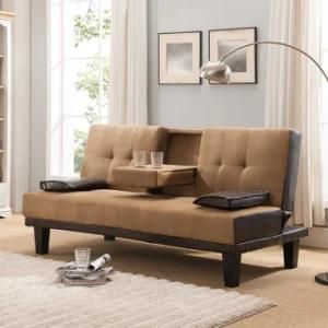 Furniture Functional Home Leisure Suede Fabric Sofa Bed