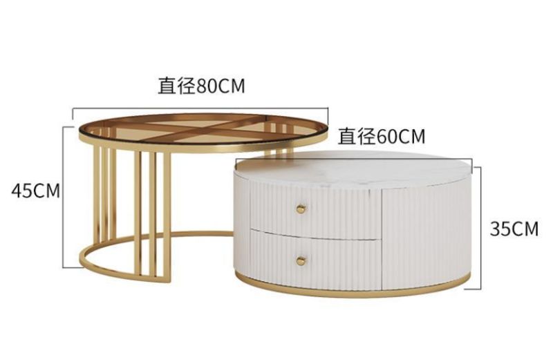 Home Furniture Round Center Table Marble Coffee Tables Modern Luxury Coffee Table for Living Room