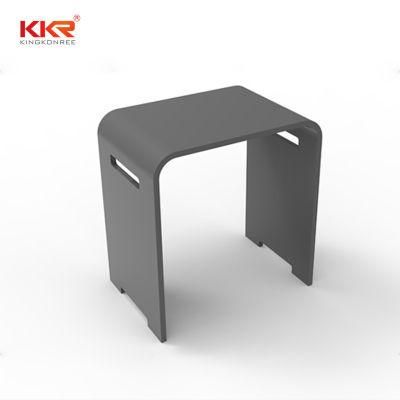 Luxury Black Matte Solid Surface Bathroom Vanity Shower Stool