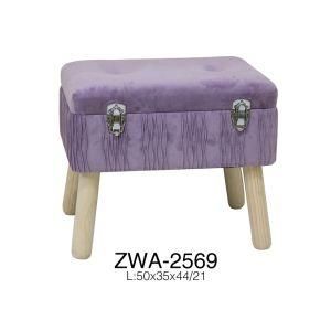 Kd Velvet Purple Color Storage Stool