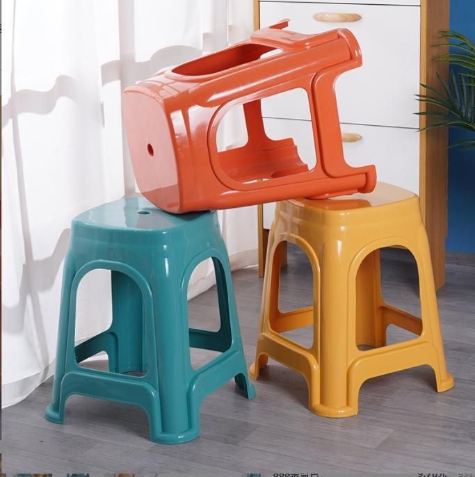Plastic Stool Household Thickened Chair Living Room Bench Adult Dining Table High Stool