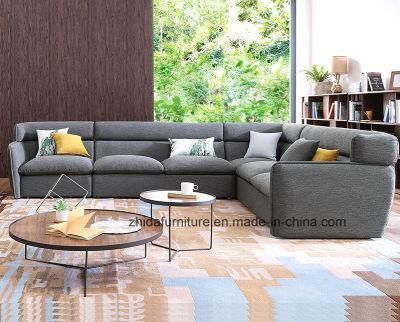 Zhida Home Furniture Wholesale Hot Sale Villa Living Room Modern L Shape Sofa Set Furniture Fabric Sectional Corner Sofa Couch