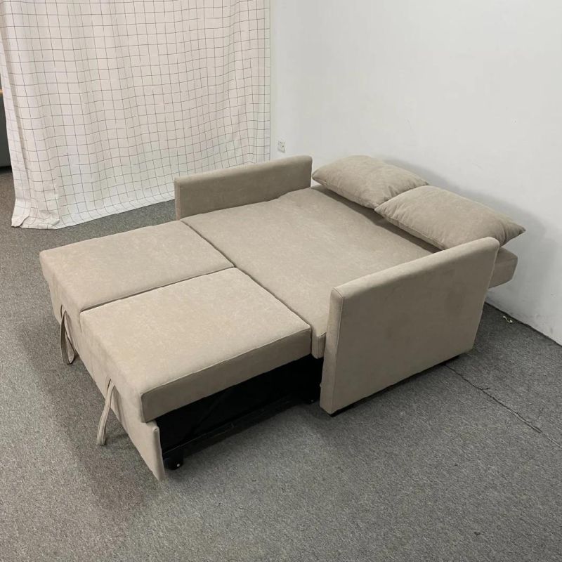 Simple Two-Seat Technology Cloth Sofa Bed Dual-Use Living Room