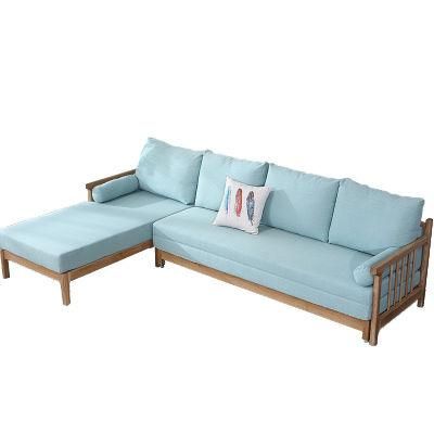 White Oak Modern Minimalist Solid Wood Corner Sofa Bed Multifunctional Sofa Bed 0077