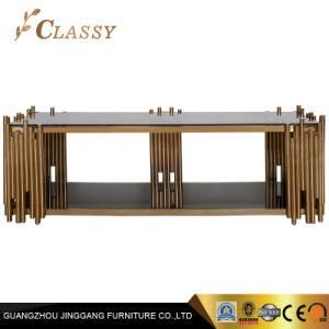 Black Glass Modern Table Metal Frame Coffee Table for Living Room