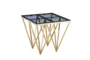 Stainless Steel Coffee Tables Glass furniture Supplier Side Table